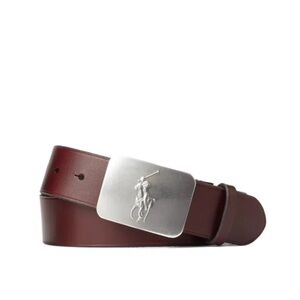 Polo Ralph Lauren Pony Plaque Brown Leather Belt (AS IS)